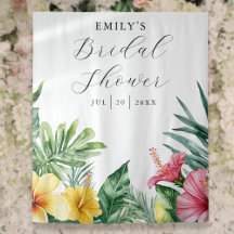 Pano de Fundo Floral Tropical em Aquarela para Chá