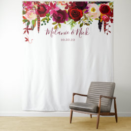 Tapete De Parede Pano de fundo fotográfico floral em penas Boho Bur