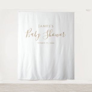 Tapete De Parede Pano de Fundo Minimalista Dourado para Chá de Bebê