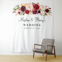 Pano de Fundo para Casamento Burgundy, Adereço par