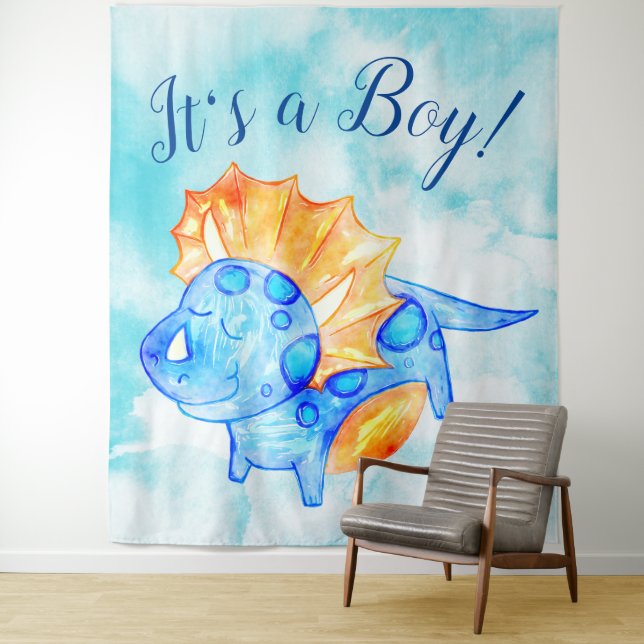 Tapete De Parede Pano de Fundo para Chá de Bebê do Menino Dinossaur (In Situ)