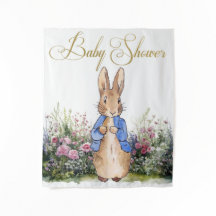 Pano de fundo para chá de bebê do Peter Rabbit no