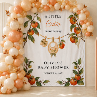 Tapete De Parede Pano de Fundo para Chá de Bebê Persimmon Little Cu