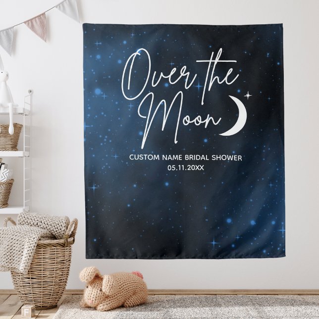 Tapete De Parede Pano de Fundo Para Chá de Noiva Lua Vertical (Over The Moon Backdrop Bridal Shower Vertical Wall
)