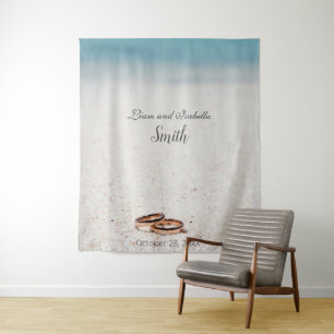 Tapete De Parede Pano de Fundo para Chuveiro de Casamento na Praia