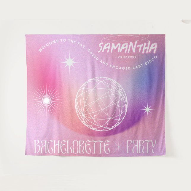 Tapete De Parede Pano de Fundo para Despedida de Solteira Retro Gro (Frente (Horizontal))