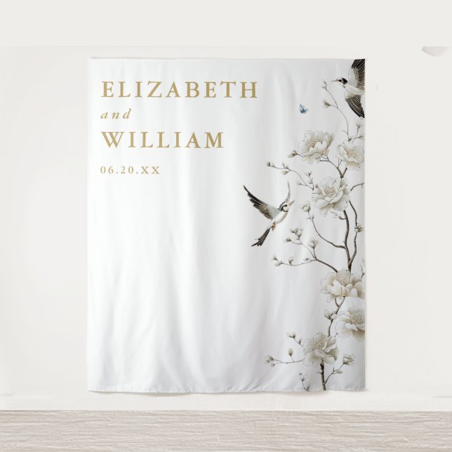 Tapete De Parede Pano de Fundo para Fotos de Casamento Elegante em  (Frente)