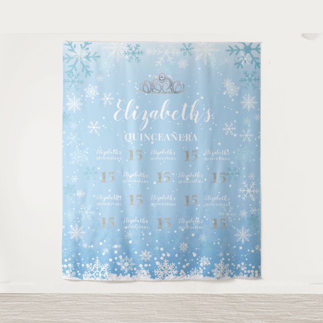 Tapete De Parede Pano de fundo para photobooth da Princesa Winter Q (Frente)