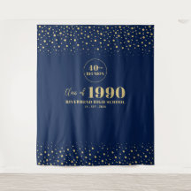 Pano de Fundo para Reunião de Turma Gold & Navy Co