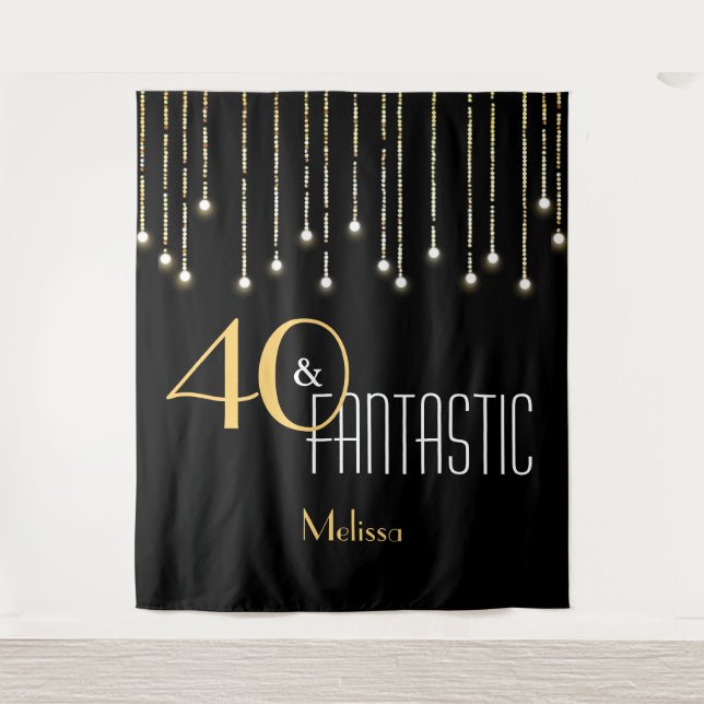 Tapete De Parede Pano de Fundo Personalizado Preto Dourado para Fot (Frente)