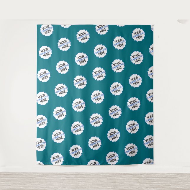 Tapete De Parede Pano de Fundo Step and Repeat Azul Turquesa com Lo (Frente)