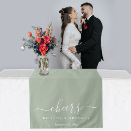 Tapete De Parede Pano de Mesa de Casamento Personalizado Verde Sage