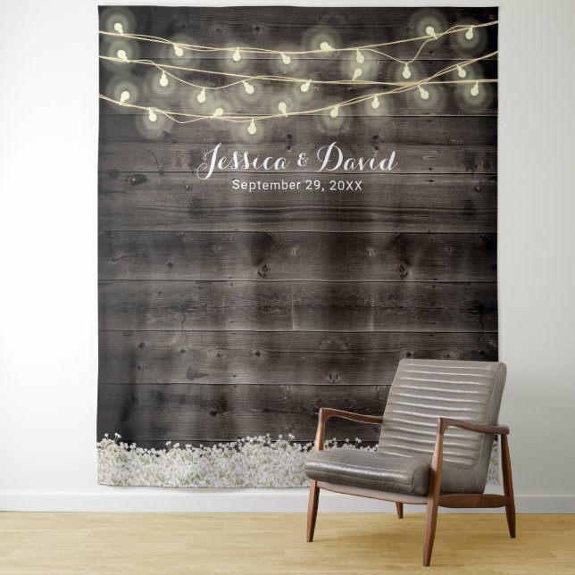 Tapete De Parede Panoramas de casamento rústico com flor de Bebê Re (In Situ)