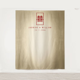 Tapete De Parede Panorâmica de Foto de Casamento Chinês de Dupla Fe