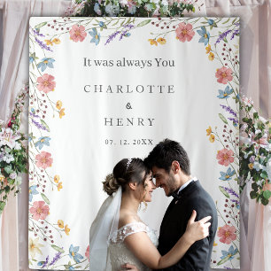 Tapete De Parede Panorâmica de Foto de Casamento de Flores Selvagen