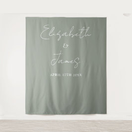 Tapete De Parede Panorâmica de Foto de Casamento Minimalista Verde 