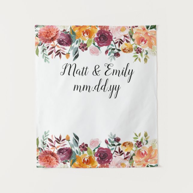 Tapete De Parede Panorâmica do Casamento outono Prop Booth Booth Fl (Frente)