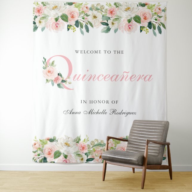 Tapete De Parede Panorâmica Foral Personalizada De Quinceanera (In Situ)