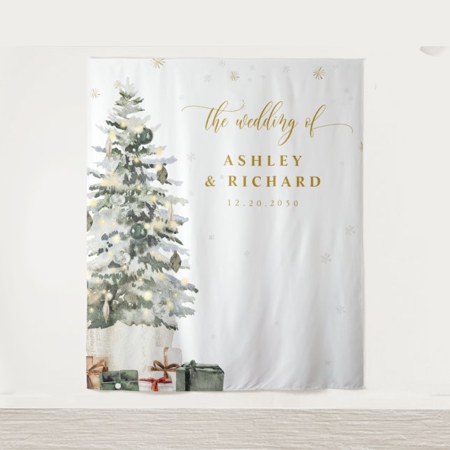 Tapete De Parede Panos de Fundo de Casamento com Árvore de Natal (Frente)