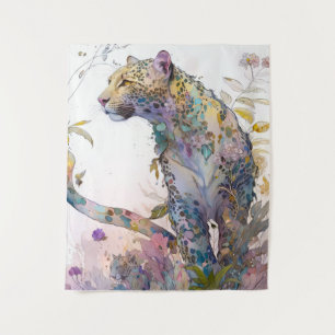 Tapete De Parede Panther Portrait Animal Painting Willife Forest