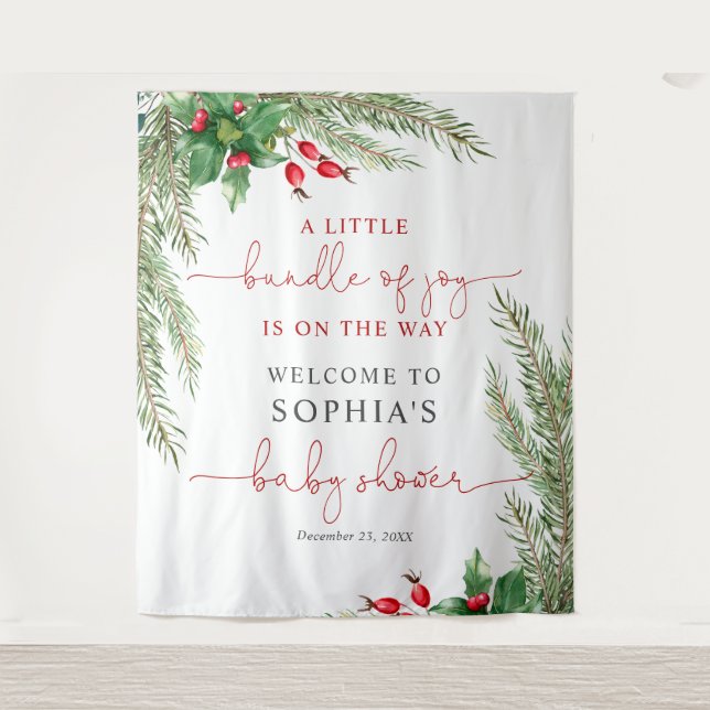 Tapete De Parede Papais noeis Chá de fraldas de Natal (Frente)