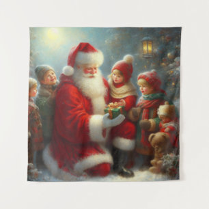Tapete De Parede Papais noeis de Natal com Crianças 2