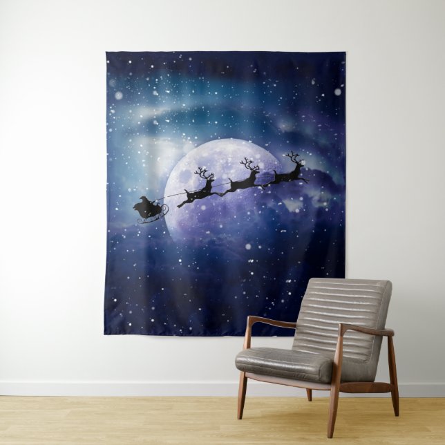 Tapete De Parede Papais noeis Sleigh | Fantasy Galaxy Night Sky (In Situ)