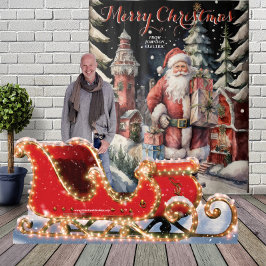 Tapete De Parede Papais noeis Village Felry Christmas Hangging