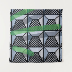 Tapete De Parede Papel de parede em preto, verde e preto