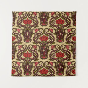 Tapete De Parede Papel de parede floral Art Nouveau.