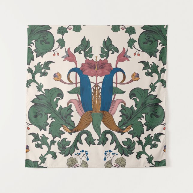 Tapete De Parede Papel de parede floral de renascença. (Frente)