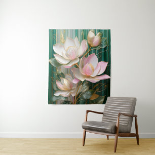 Tapete De Parede Papel de Parede Florido Arte de Magnólia Japonesa