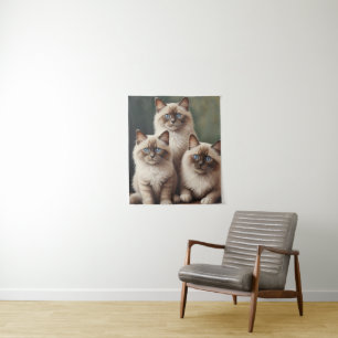 Tapete De Parede Par Adorável de Gatinhos Ragdoll Gato Doce