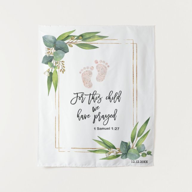 Tapete De Parede Para Esta Criança, Rezamos Bíblia Versa (Frente)