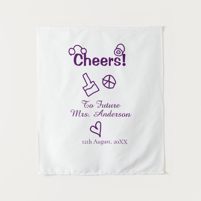 Tapete De Parede Parabéns à futura Sra. adicionar nome da noiva rox (Frente)