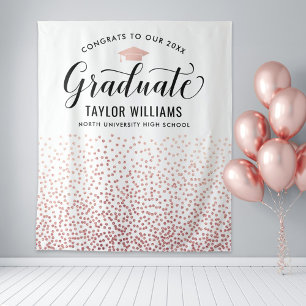 Tapete De Parede Parabéns ao Nosso Graduado Festa de Confetes Rose