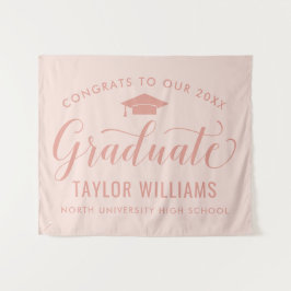 Tapete De Parede Parabéns ao nosso graduado Rose Gold Graduação