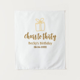 Tapete De Parede Parabéns aos trinta presentes pastéis amarelo-marr