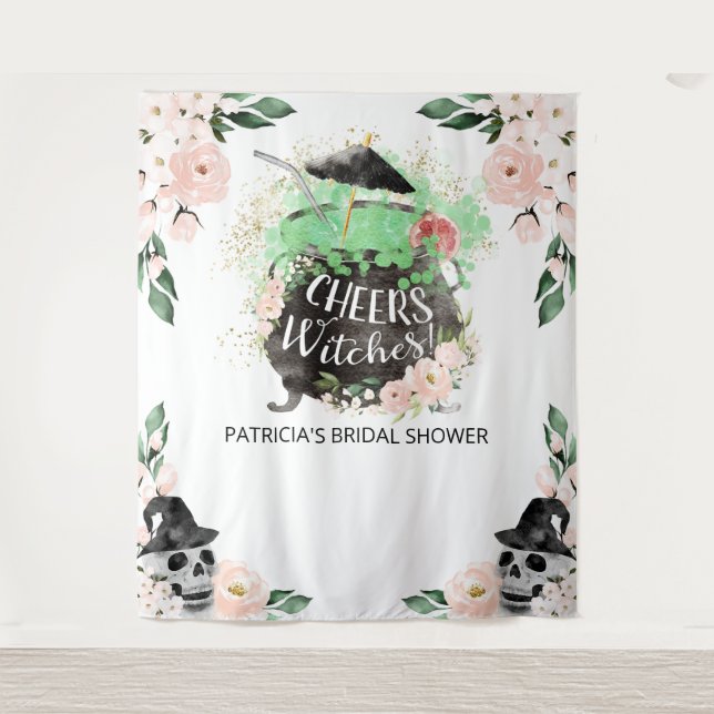 Tapete De Parede Parabéns Bruxas Fundo de Cena Chá de Panela de Hal (Frente)