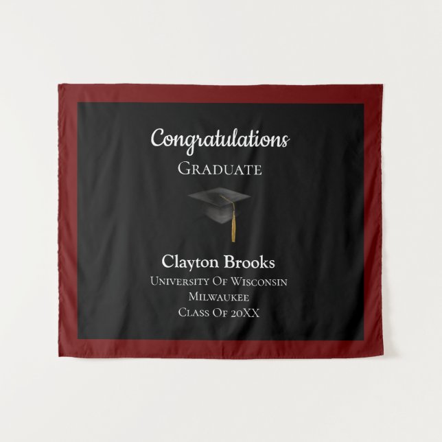 Tapete De Parede Parabéns Formando com Boné (Frente (Horizontal))