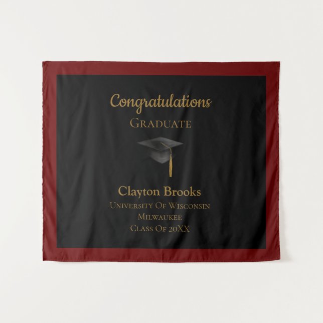 Tapete De Parede Parabéns Formando com Boné (Frente (Horizontal))