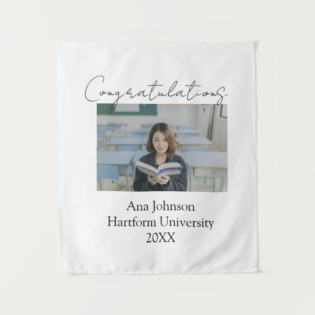 Tapete De Parede Parabéns foto graduado nome universidade ano (Frente)