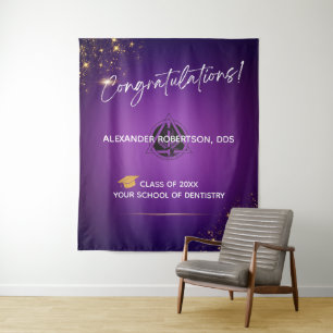 Tapete De Parede Parabéns Modernos Dentista Graduação Roxo