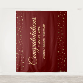 Tapete De Parede Parabéns turma ouro vermelho pela formatura em 202