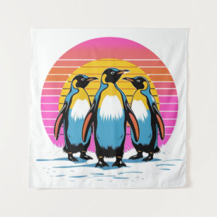 Tapete De Parede Parada do Pinguim - Família de Pinguins Ultramarin