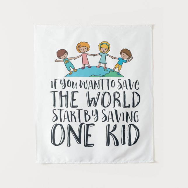 Tapete De Parede Parar a Campanha de Consciência e Amor para Crianç (Frente)