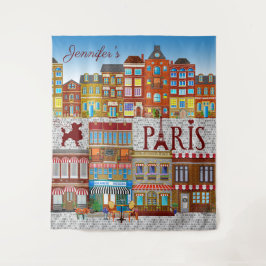 Tapete De Parede Paris França Brick Building French Café Viagem