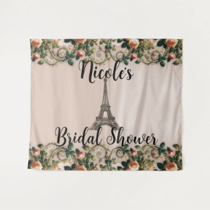Tapete De Parede París Vinhas Rosa Rosa Torre Eiffel Shabby Chic