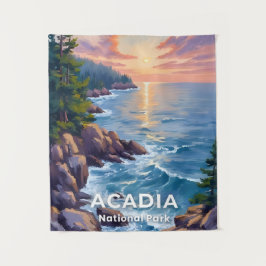 Tapete De Parede Parque Nacional Acadia | Arte de Viagem Pintura Ma