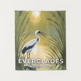 Tapete De Parede Parque Nacional Everglades | Cegonha em Aquarela
